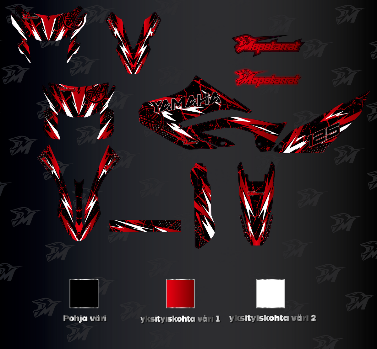 Paint Splatter Yamaha WR Punainen & Musta