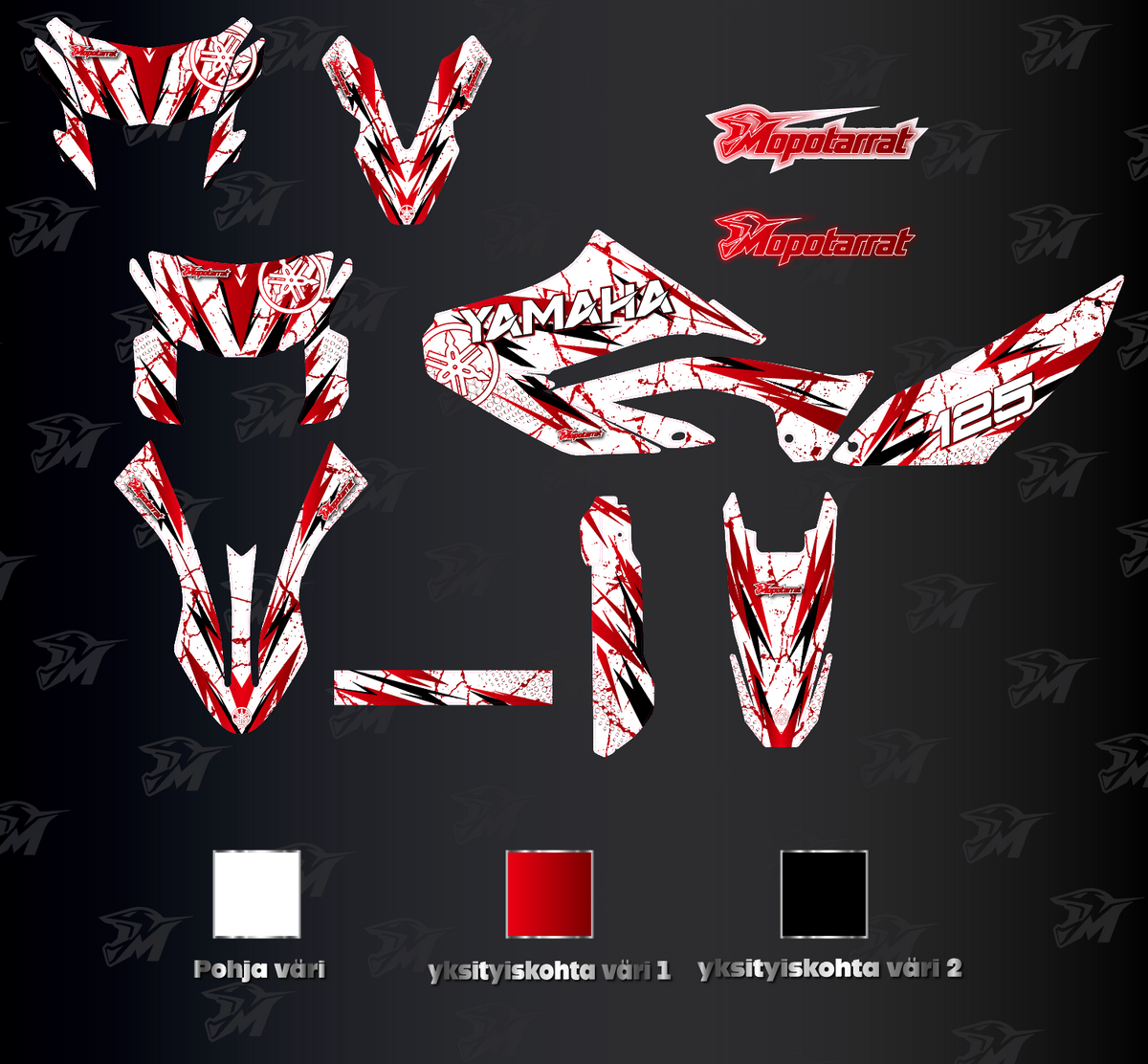 Paint Splatter Yamaha WR Punainen & Valkoinen