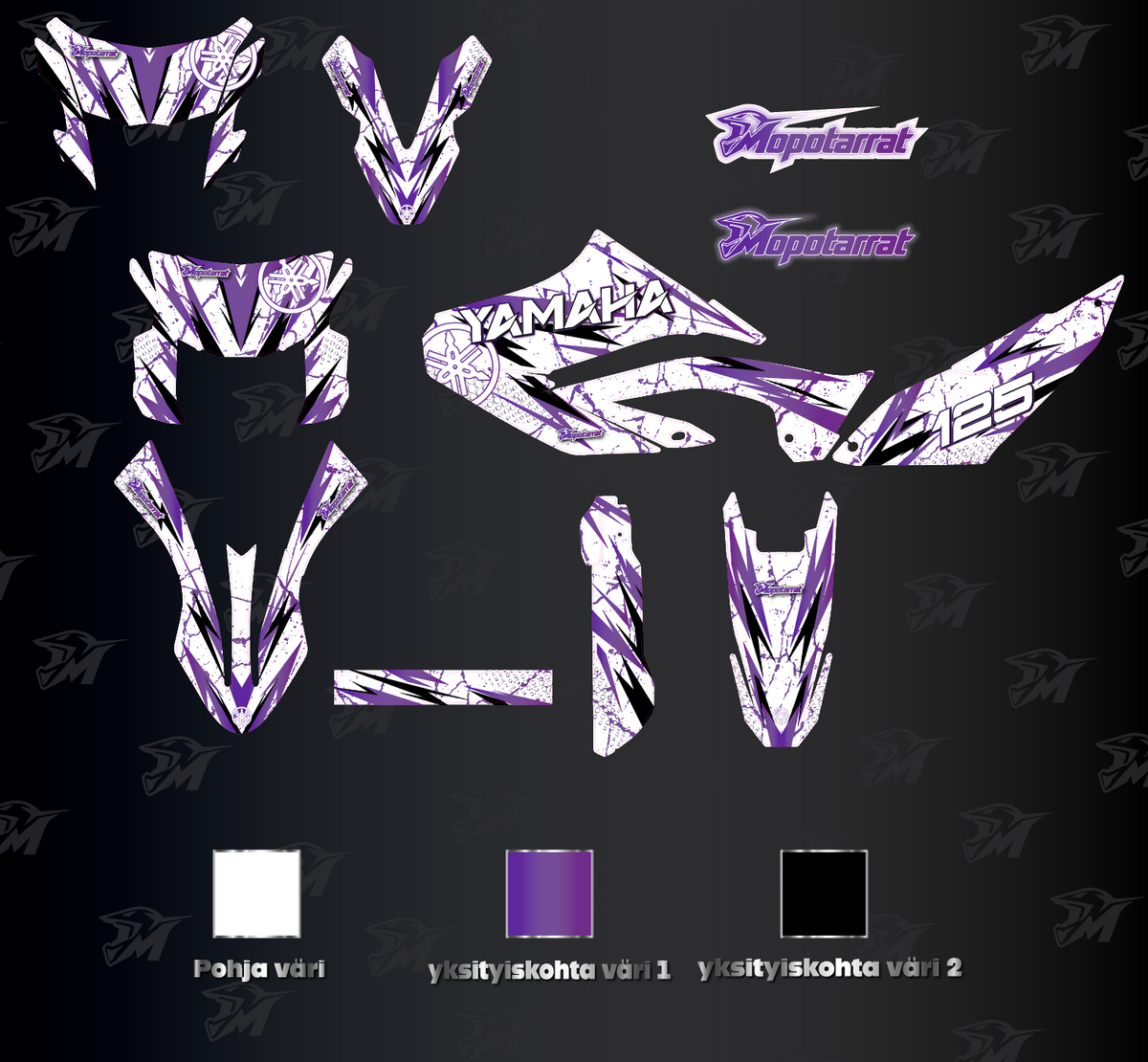 Paint Splatter Yamaha WR Violetti & Valkoinen