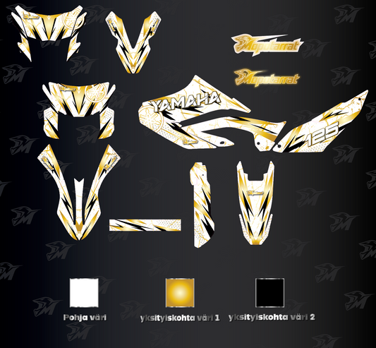 Paint Splatter Yamaha WR Kultainen & Valkoinen