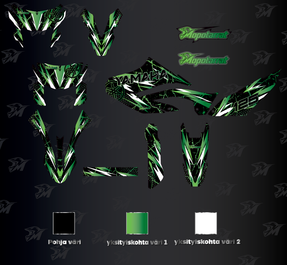 Paint Splatter Yamaha WR Vihreä & Musta